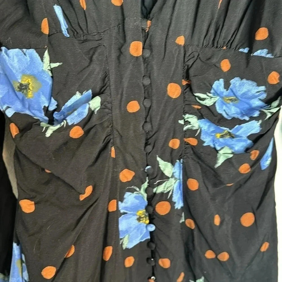 Free People Date Night Mini Dress Floral Polka Dot Size Medium - Picture 9 of 14